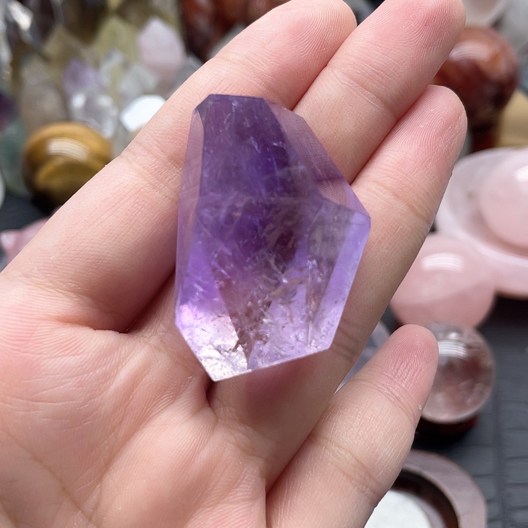 珠宝半成品未镶嵌水晶68紫水晶随行