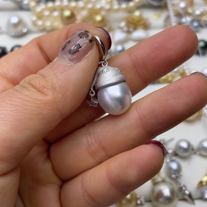 海水珍珠吊坠(不含链)银S925镶嵌
