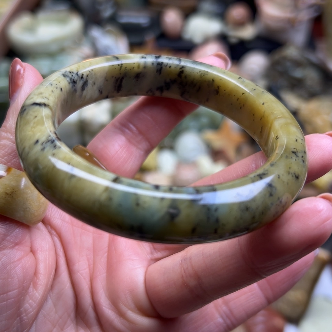 岫玉未镶嵌颈饰花玉兰墨60