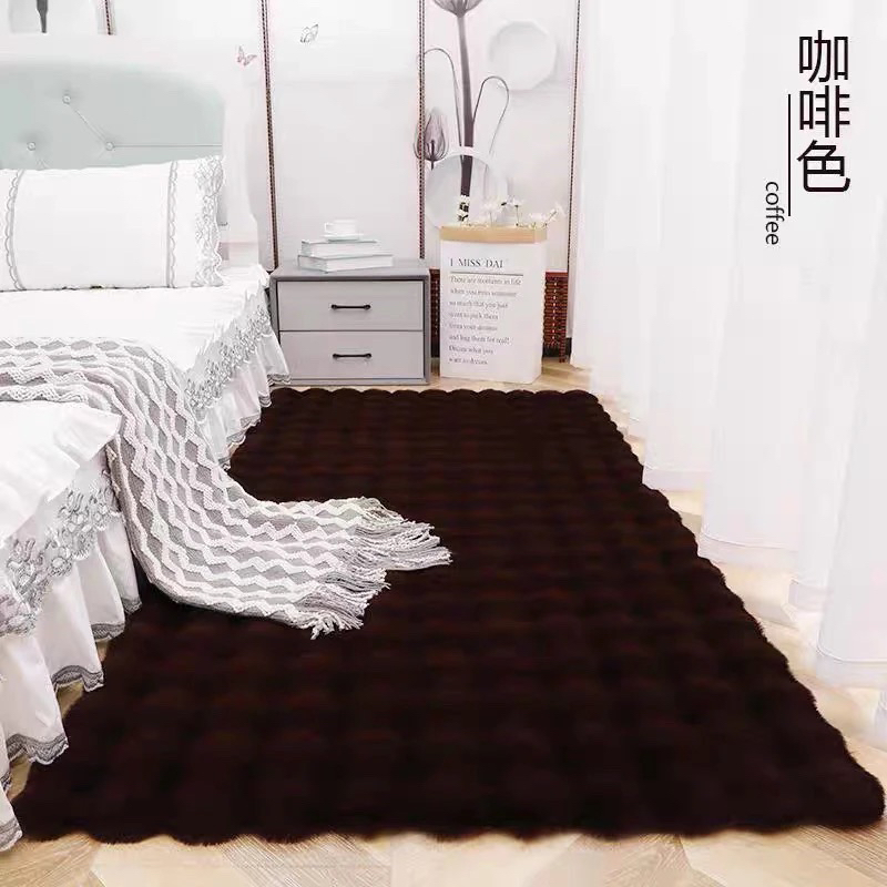 清 ！咖啡玛奇朵 80*180泡泡仿兔毛麂皮底 沙发毯飘窗毯  微瑕