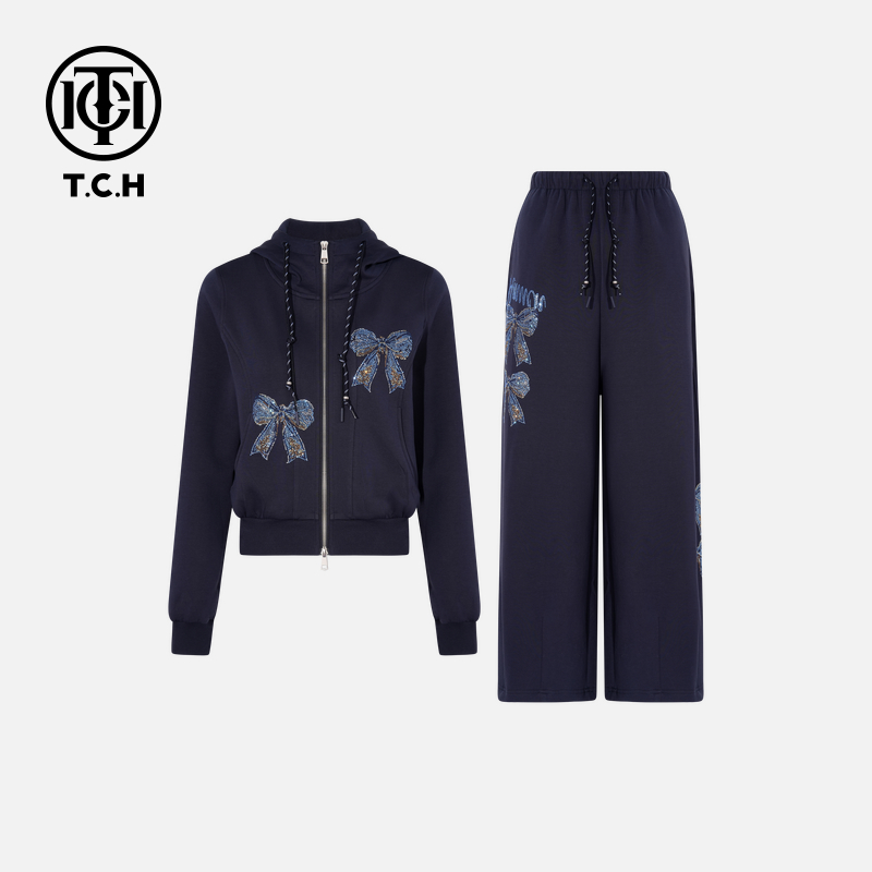 TCH私服烫钻工艺新时尚淑女百搭新潮流套装女T75C07E1033轻奢tch