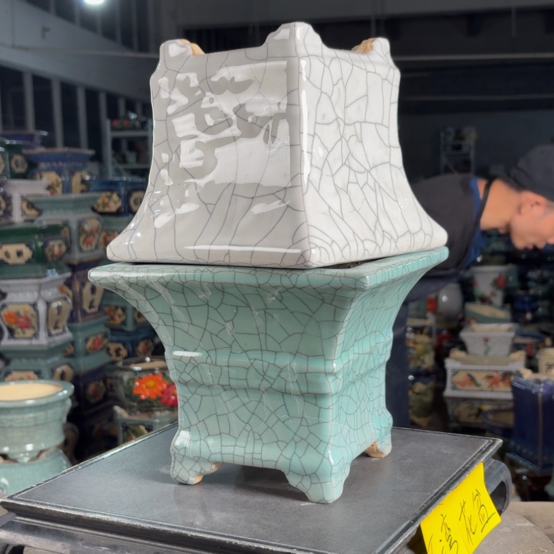 一风堂石湾花盆 微瑕修补痕迹458