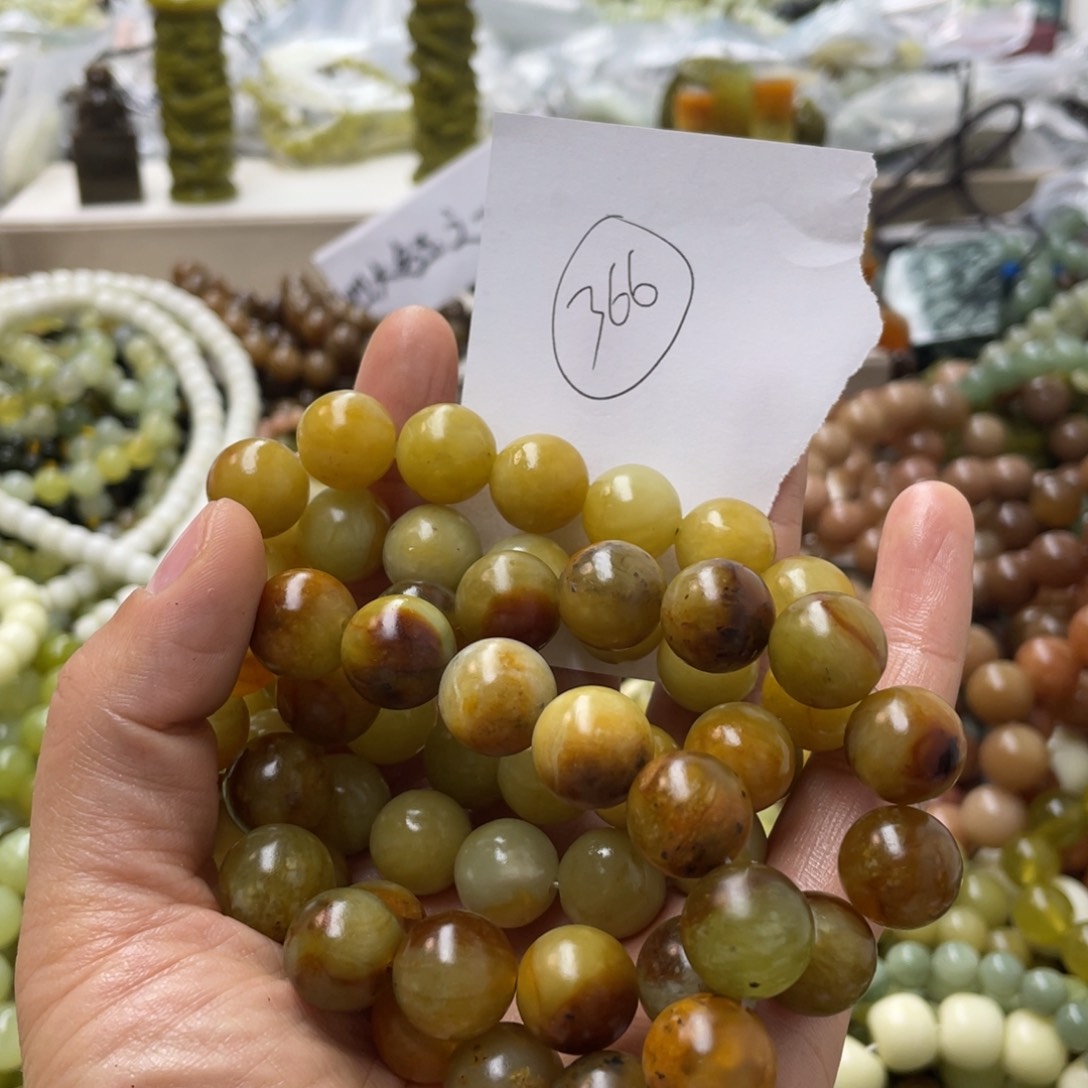 蛇纹石玉手链合金灵*