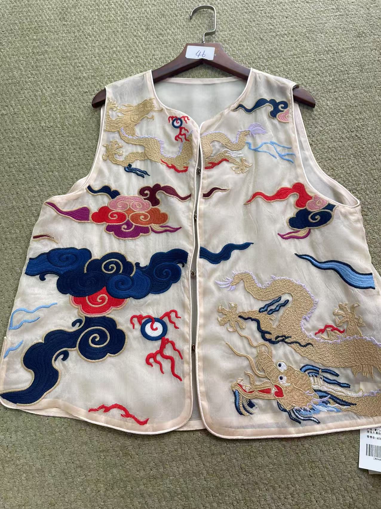 （再见时光）复古上衣时尚国风精工刺绣休闲