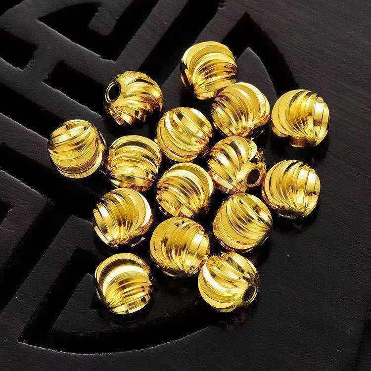 18K 带证书 卡5mm西瓜珠DIY配件 （拍10送1）