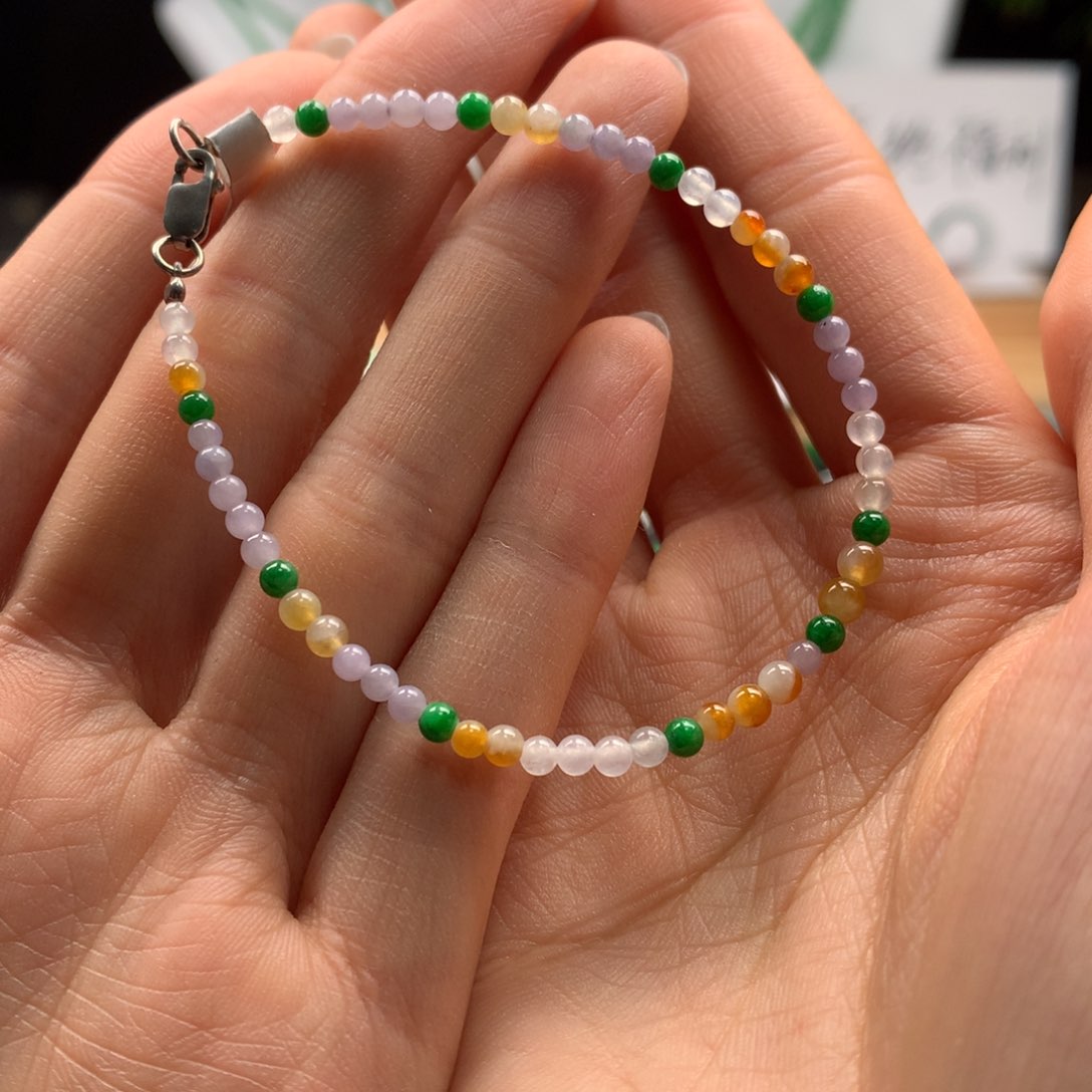 翡翠手链未镶嵌天然缅甸A货翡翠