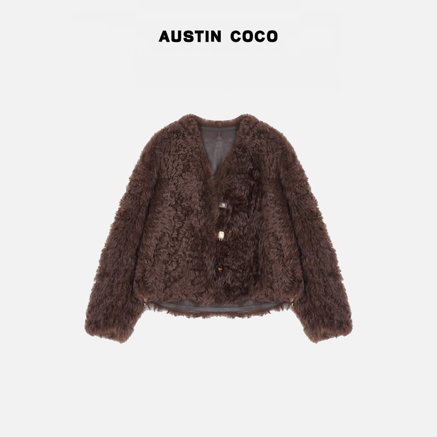 AUSTIN COCOV领宽松休闲羊皮毛一体皮草女装外套P251218
