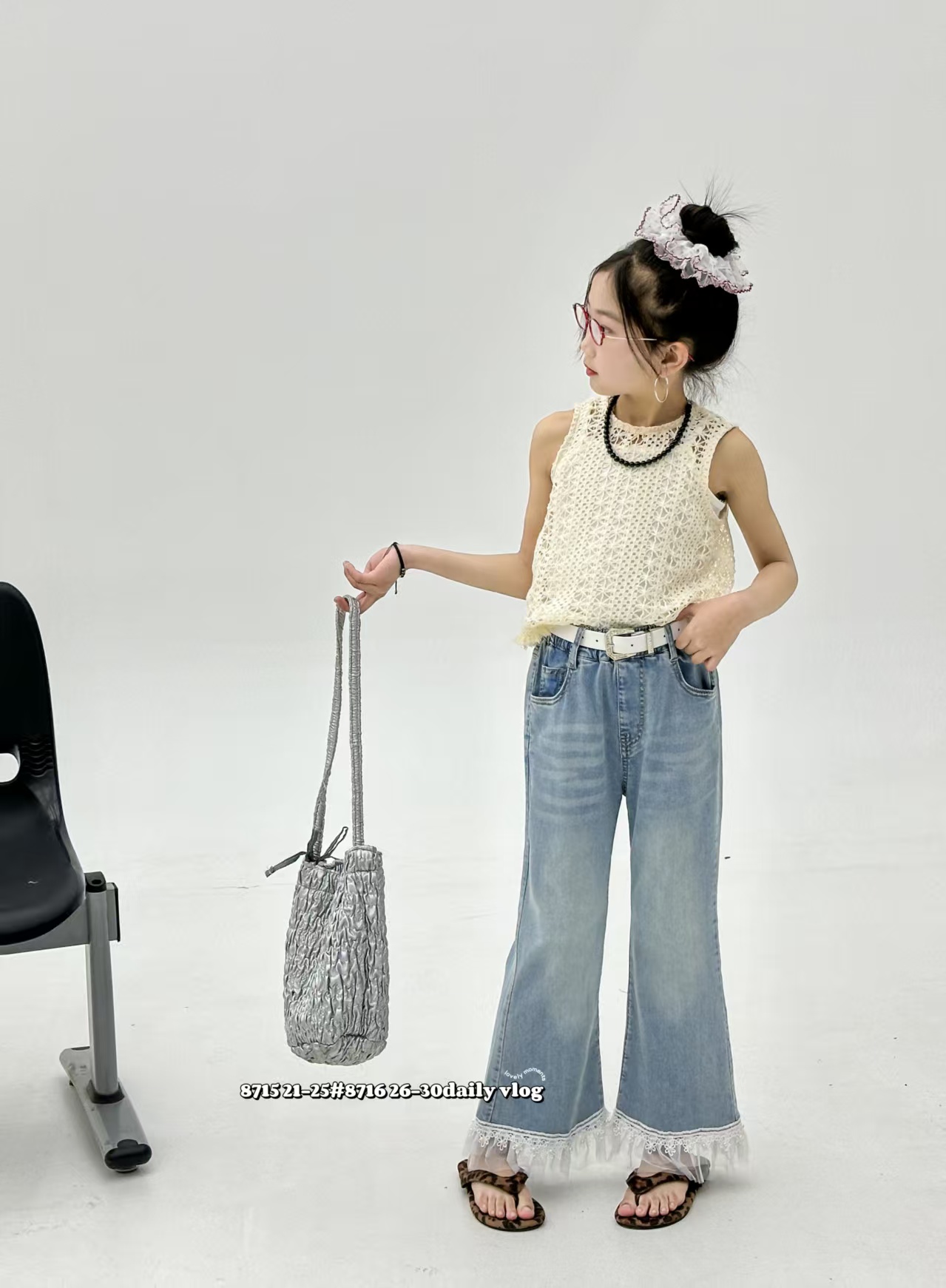 中大童时尚童装8716直筒宽松时尚百搭休闲牛仔裤