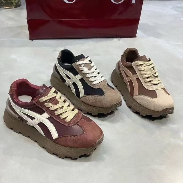 905新款系带圆头舒适百搭厚底安格拉红阿甘鞋