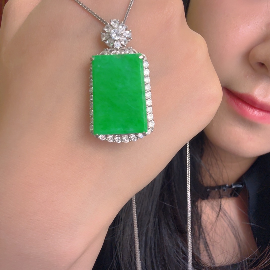 翡翠银S925镶嵌吊坠(不含链)吊坠