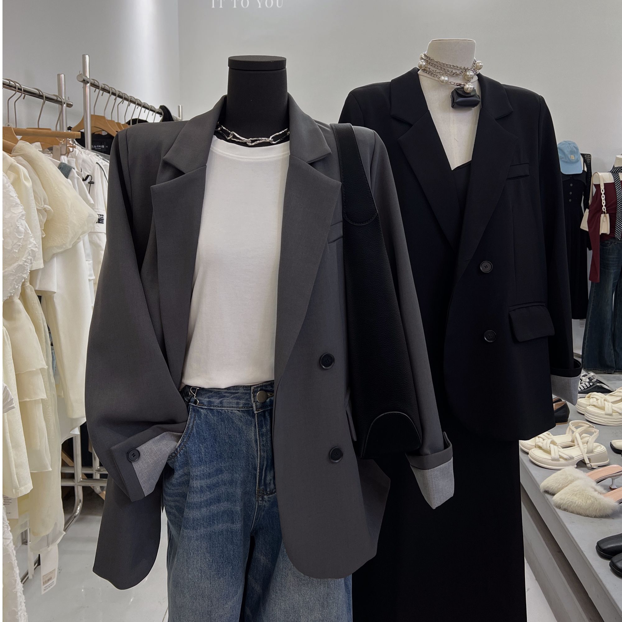 实ti店原创1915韩版气质西装外套女高级感休闲宽松版型chao正！秋