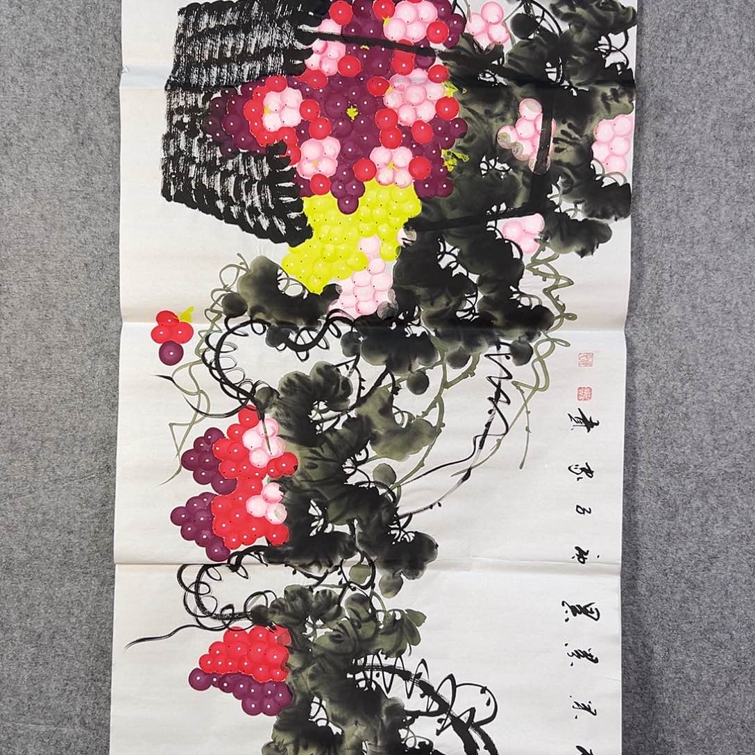 国画573 花鸟在树丛的顶端鸣叫叫声响