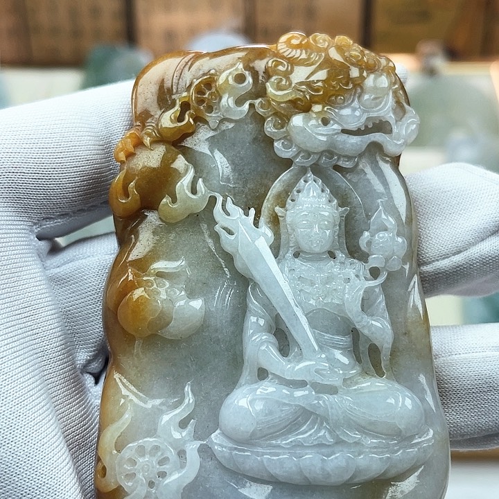 翡翠未镶嵌颈饰天然翡翠货虚空藏菩萨