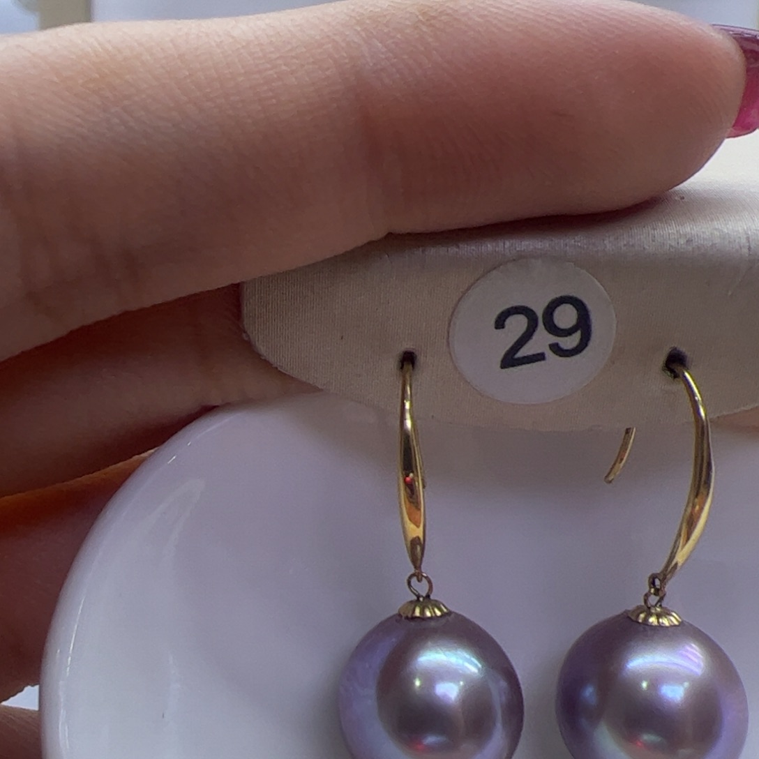 淡水珍珠耳饰18K金镶嵌