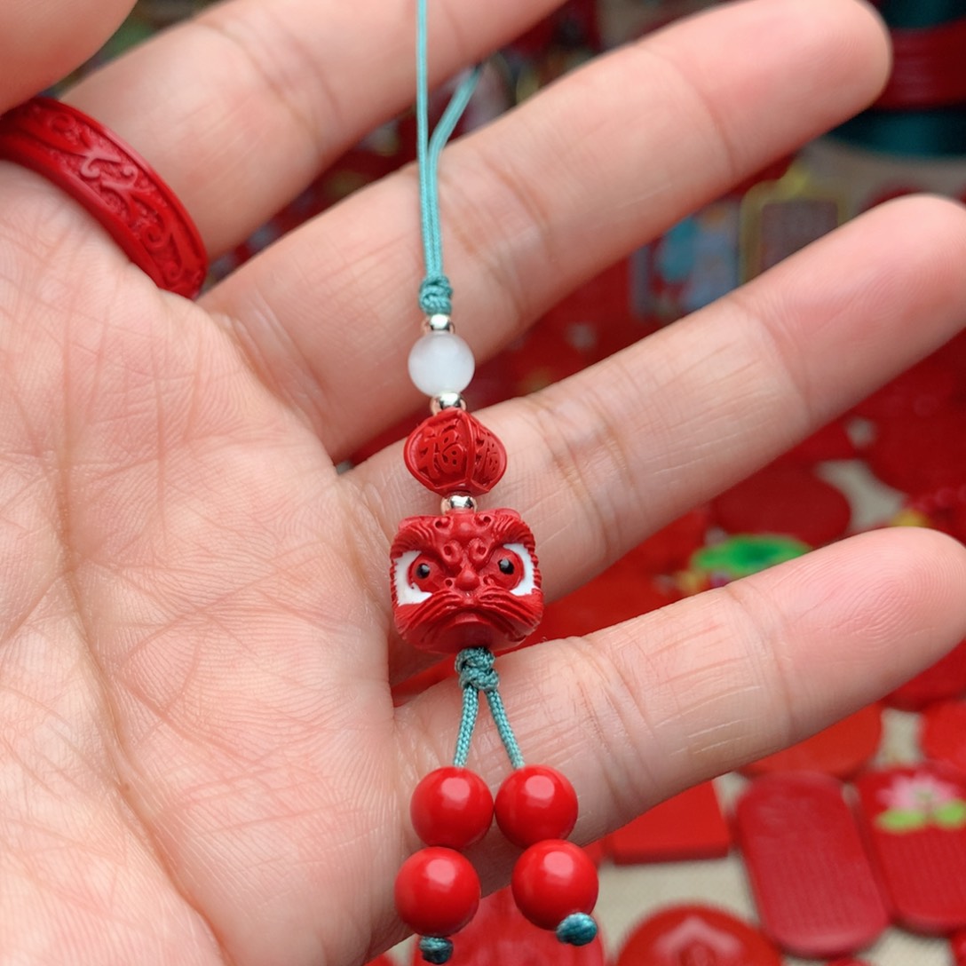 天然辰砂工艺品朱砂手机坠