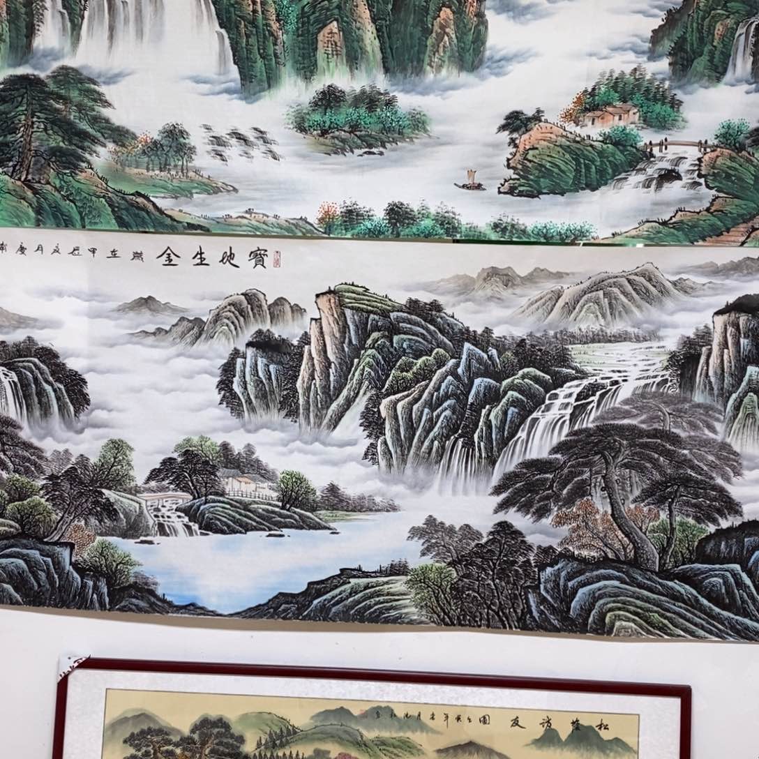 国画奔***哥2.4米长的宝地生金