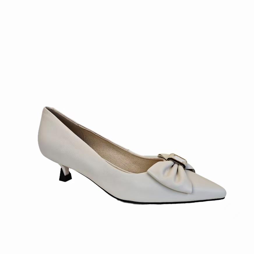 春夏新款尖头平底鞋舒适时尚百搭女士软底浅口真皮单鞋hy3097