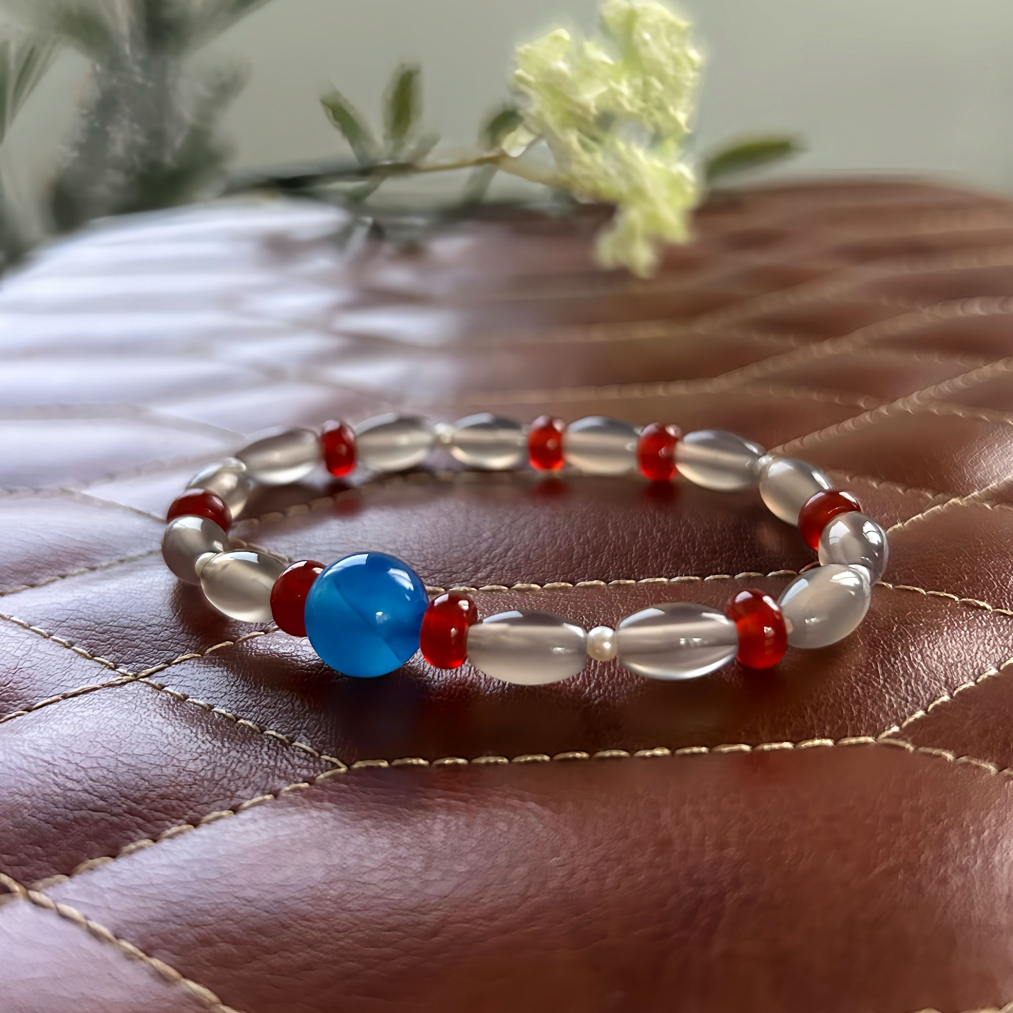 熙 【格桑花】3-4mm多彩玛瑙手串 天然淡水珍珠