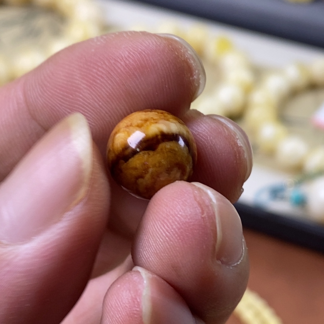 琥珀未镶嵌裸石11.9mm原矿蜜蜡假一赔三