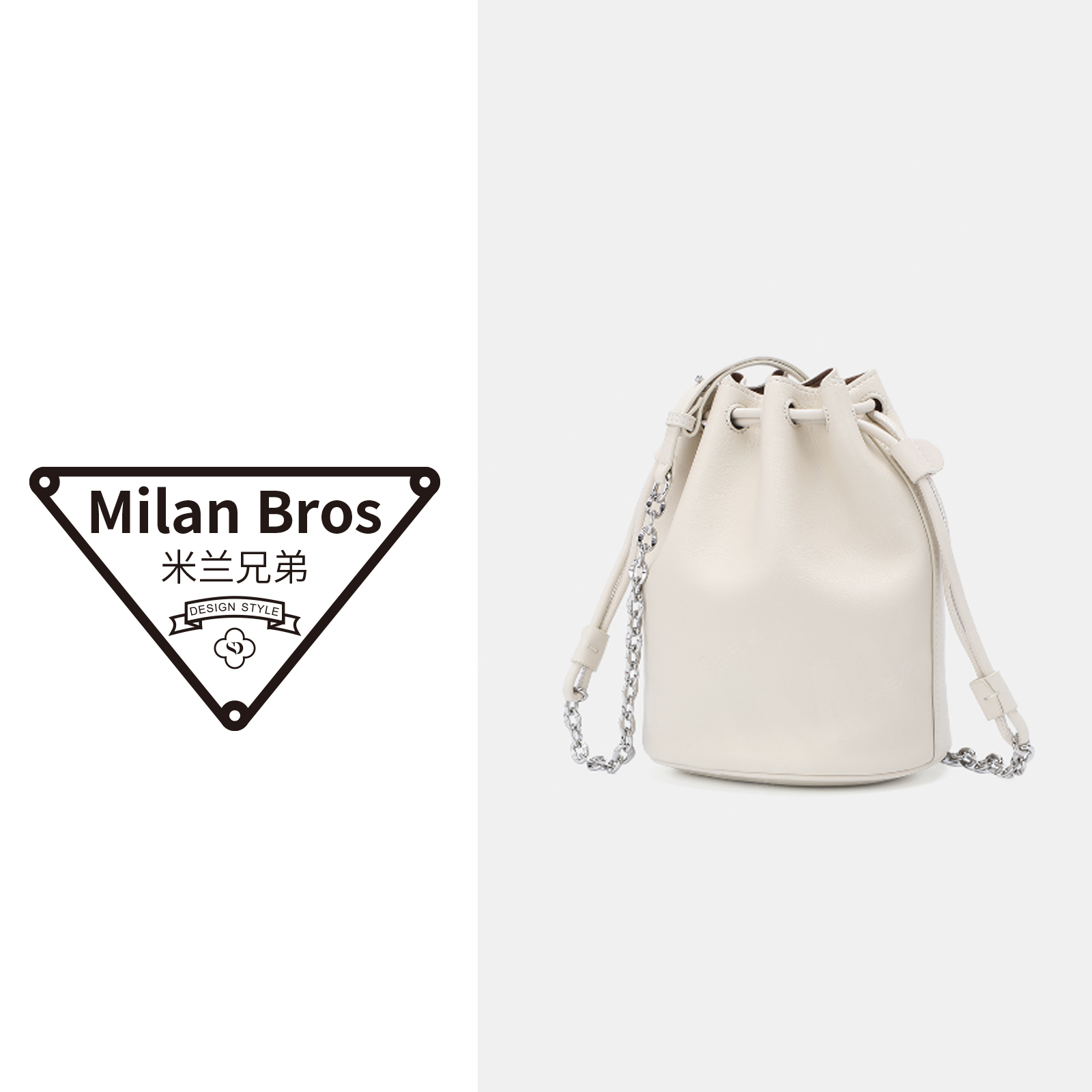 【米兰兄弟】 头层牛皮云朵包白色