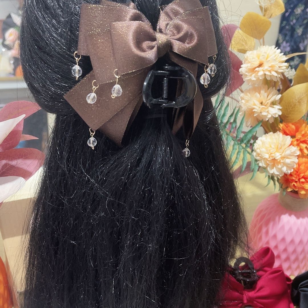 皮质铁合金蝴蝶结发夹