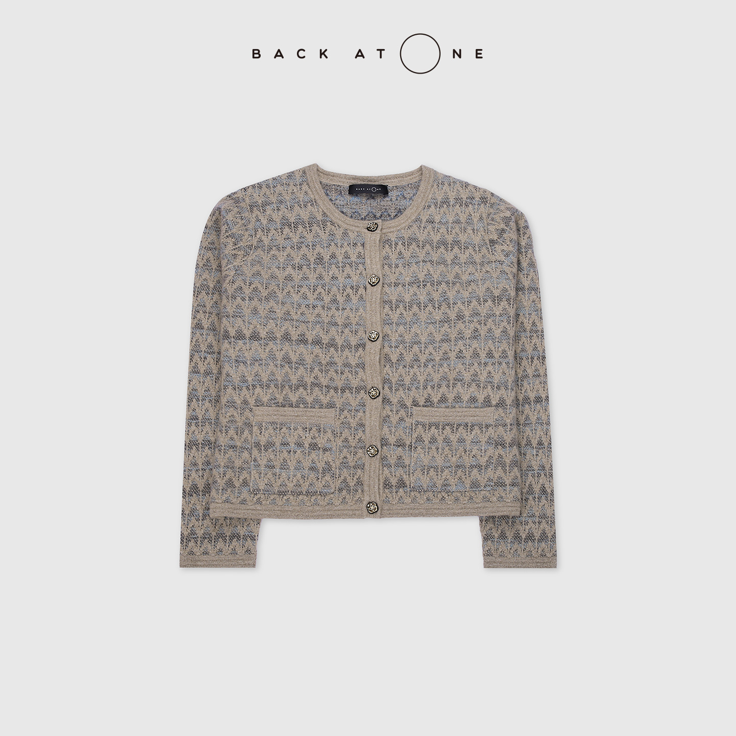BACKATONE“流转微光”空气层款小香风针织开衫 BFF-1AS319B-K
