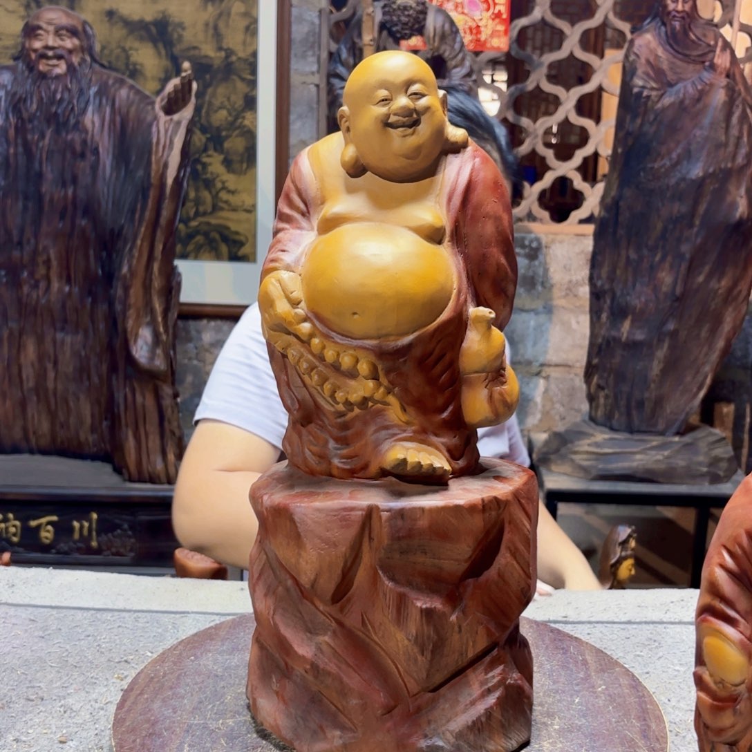 悠***雅香樟木葫芦弥勒佛