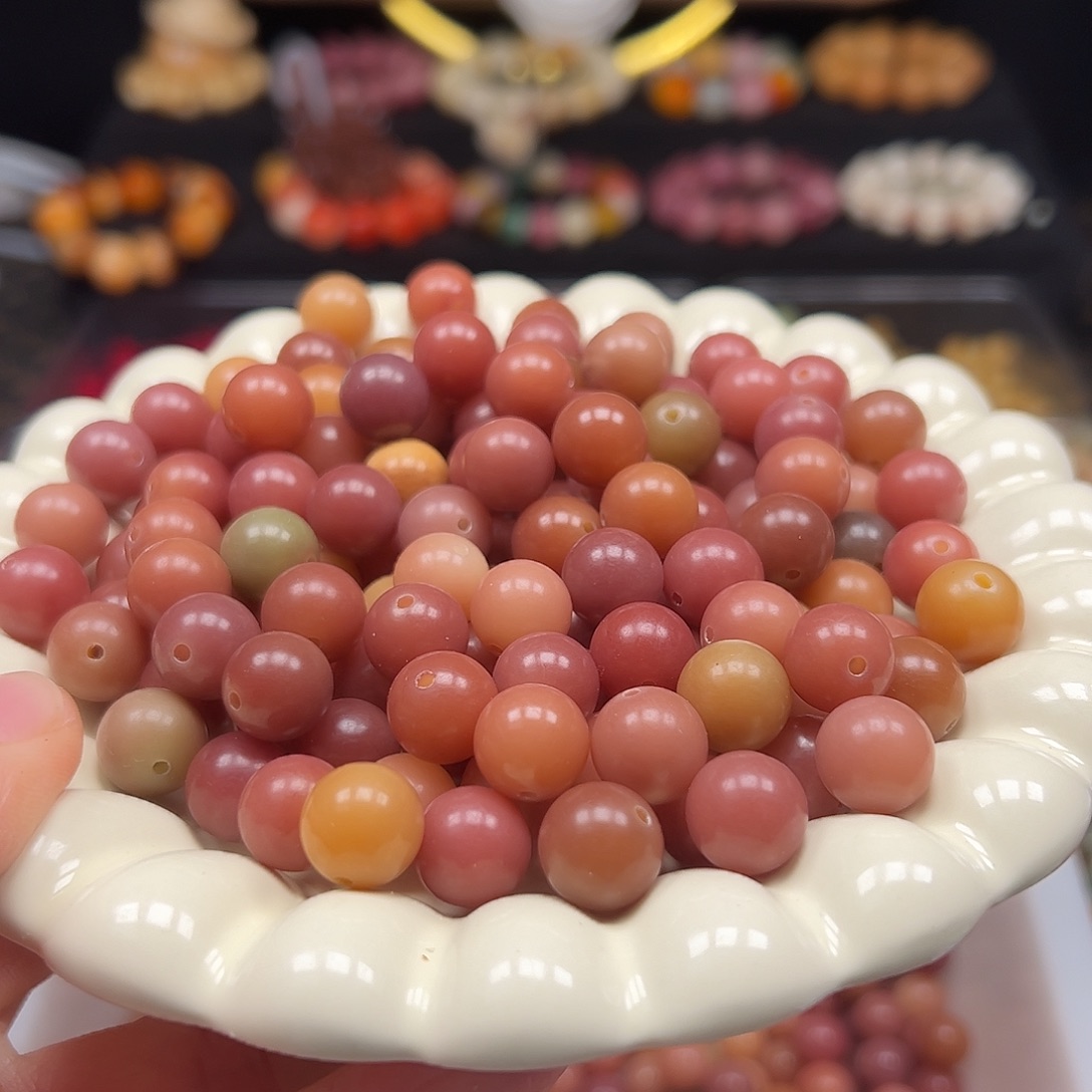 菩提根/象牙果手串卡12人鱼姬圆珠500颗