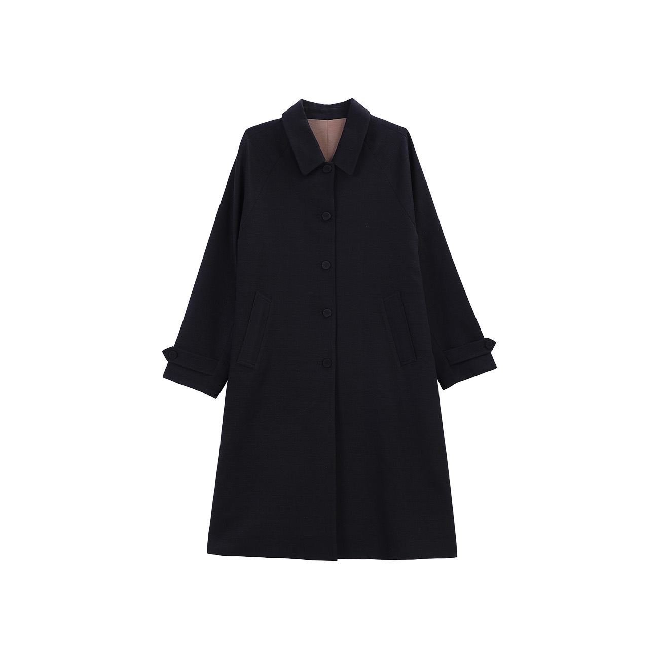 【北鱼专属】丝绵纹柞蚕丝黑色风衣  2681320