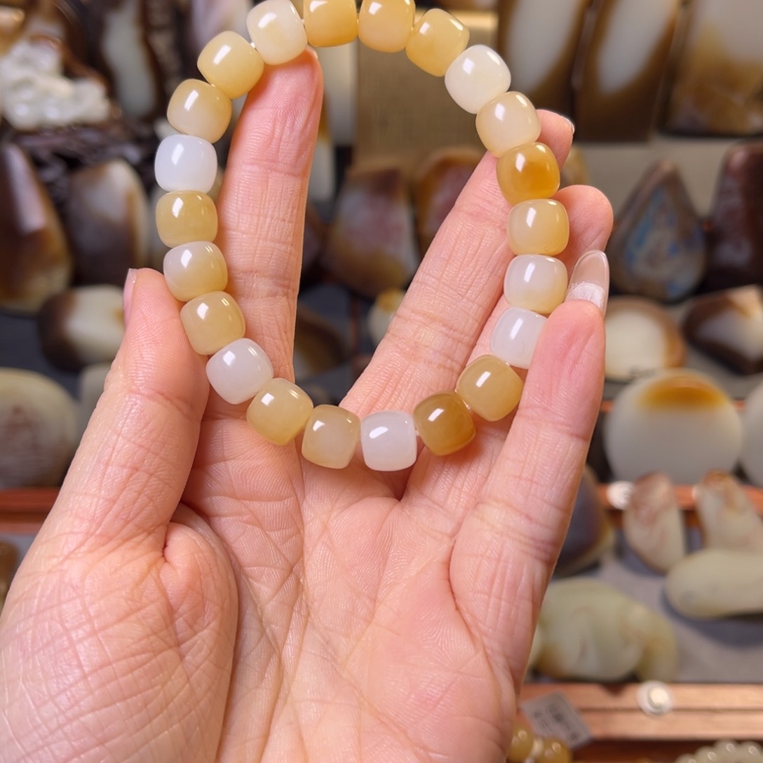 和田玉（糖玉）颈饰未镶嵌麻*@