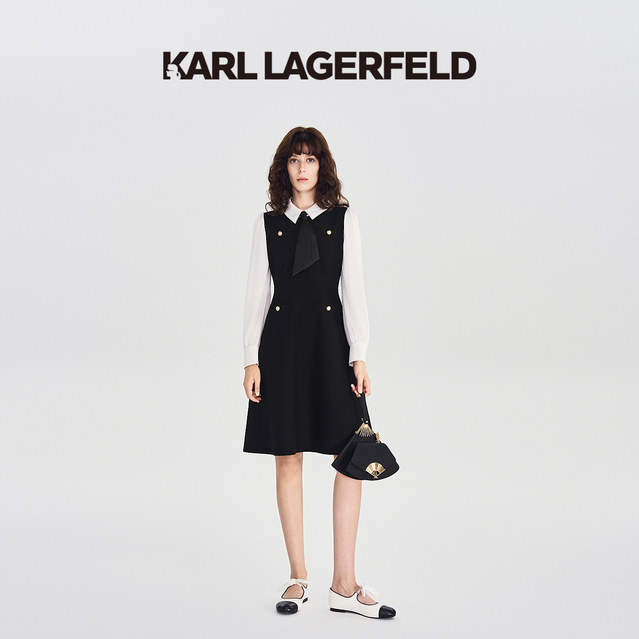 KARL LAGERFELD卡尔拉格斐2025秋季新款连衣裙老佛爷M26E1326
