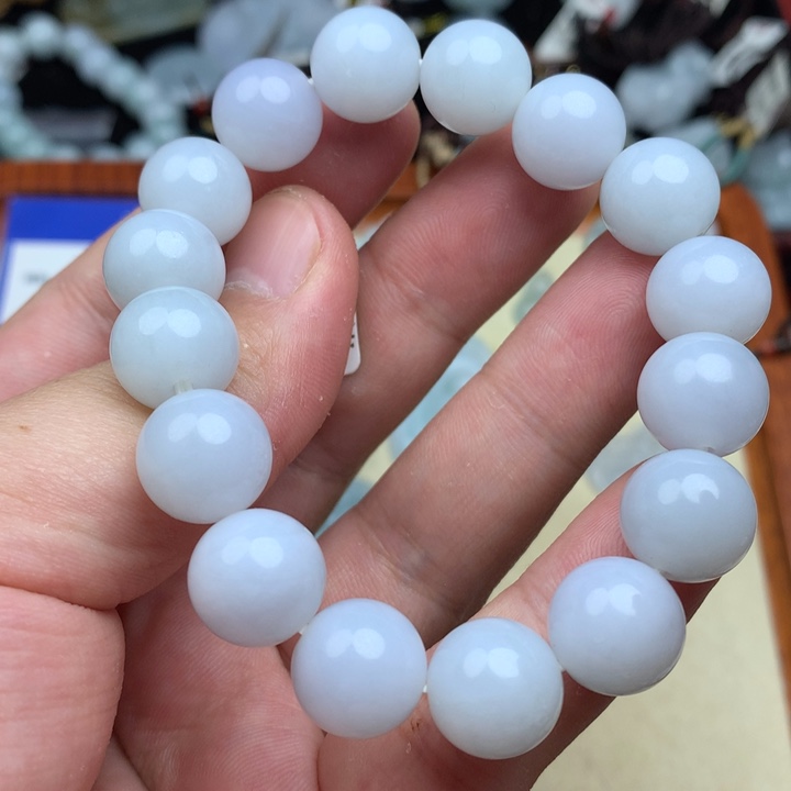 翡翠颈饰未镶嵌13春彩手串