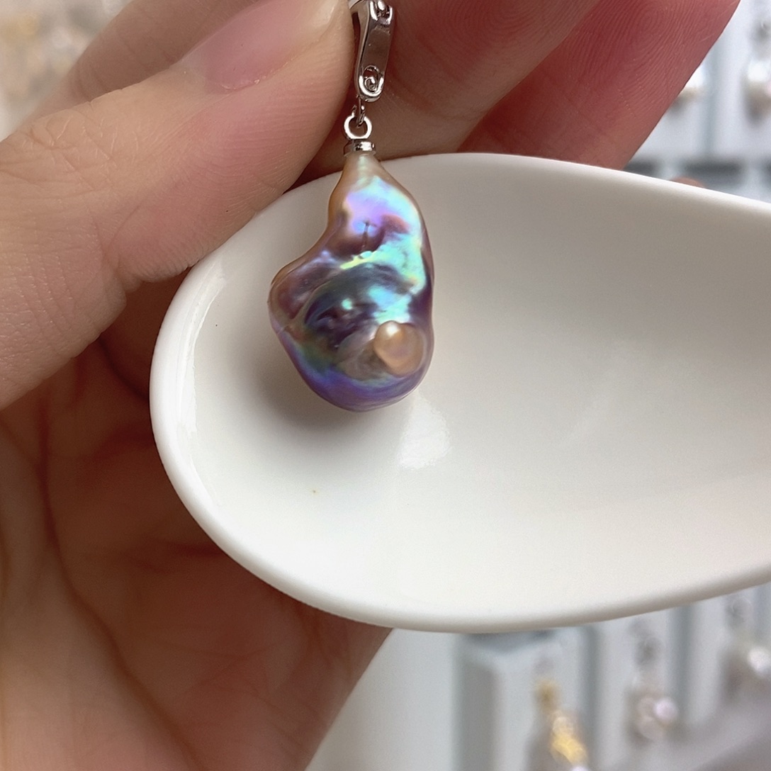 淡水珍珠颈饰银S925镶嵌