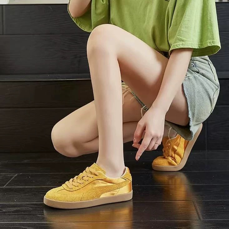 9398真皮德训女鞋25春季软底透气板鞋ins减龄学院风百搭休闲韩系