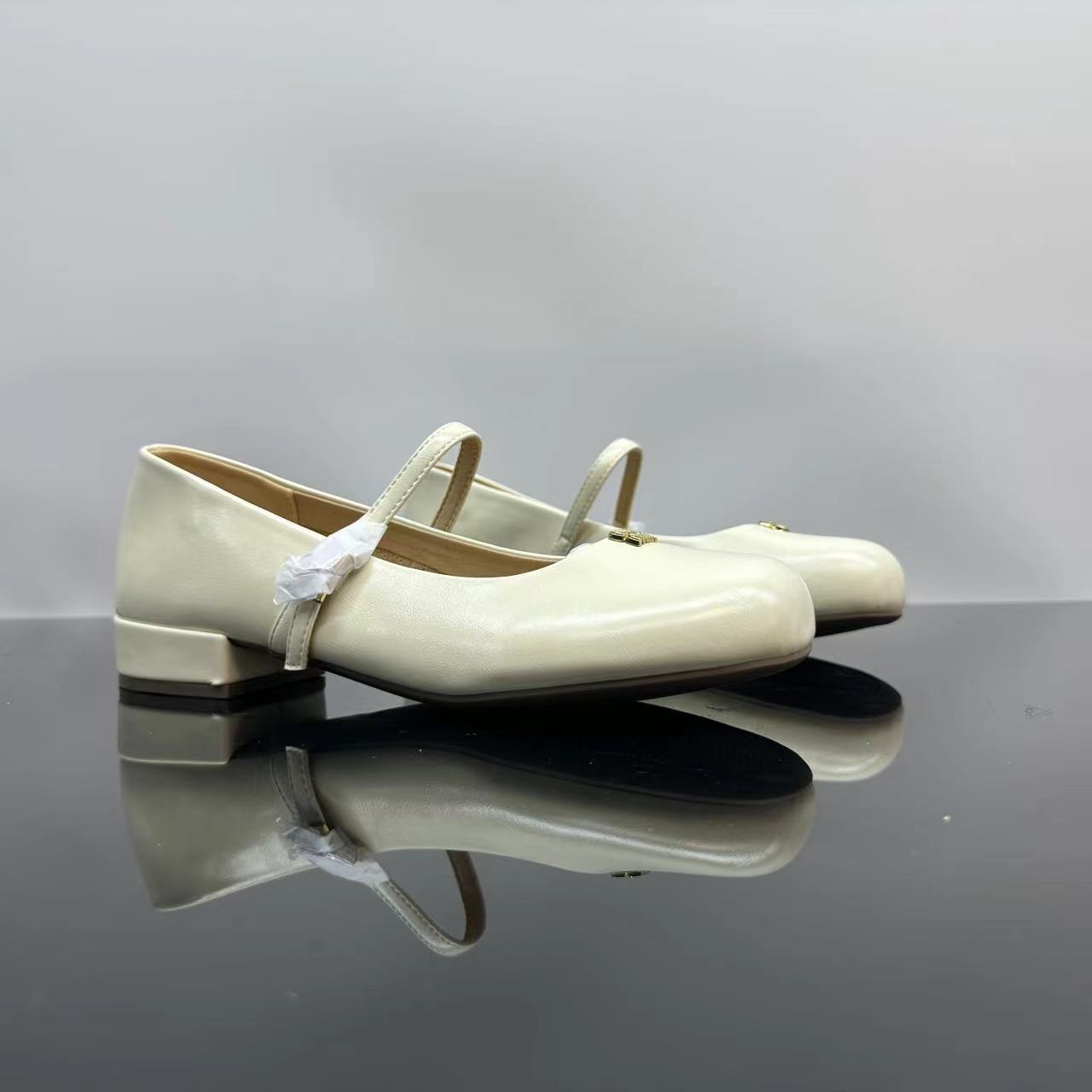 夏季新款增高一字带玛丽珍单鞋时尚粗跟浅口单鞋X 检 6232