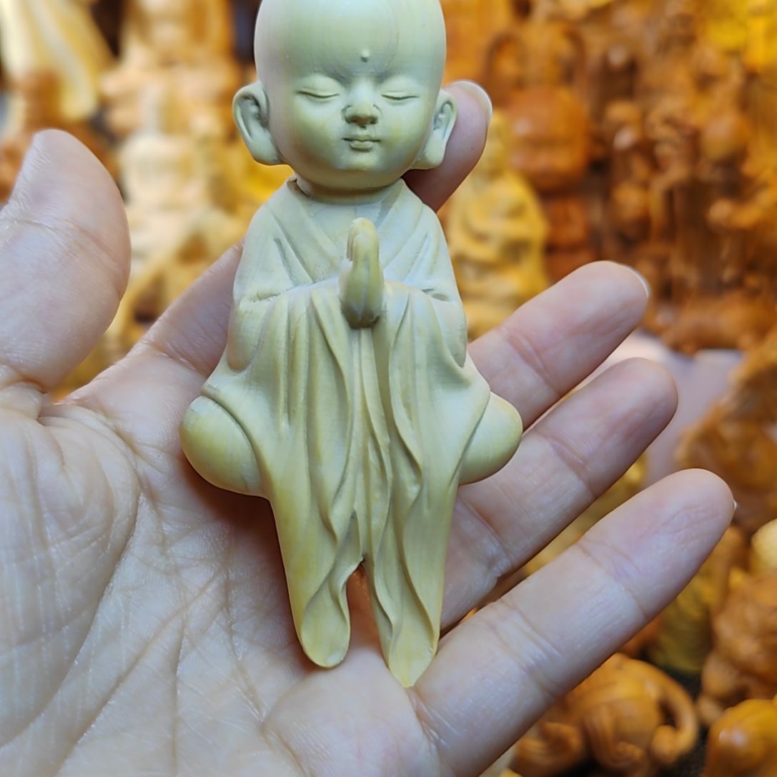 是***呀香榧木黄杨木小沙弥垂衣