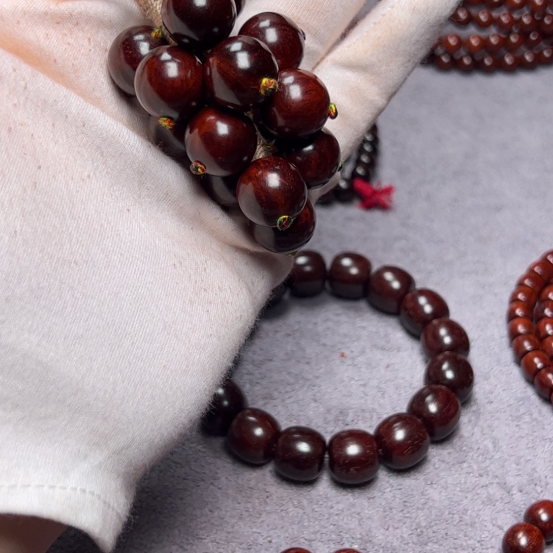 手串/手链小叶紫檀1.5 老料泥 原汁原味葡萄串