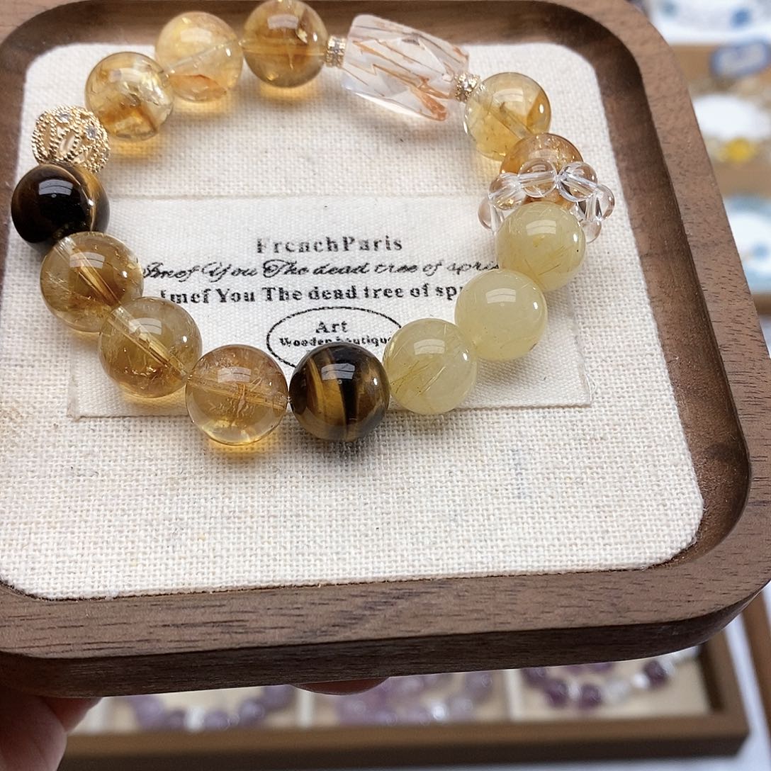 水晶手链未镶嵌V**i金霸手串