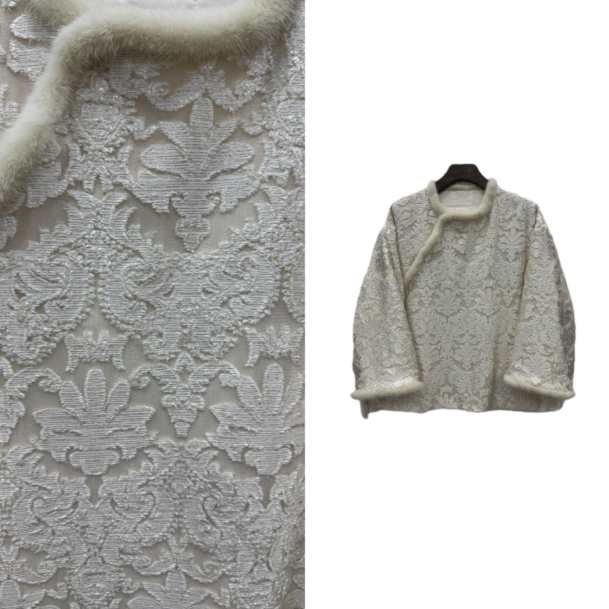 【霜花渡】2025冬季新款国潮新中式国风圆领上衣提花