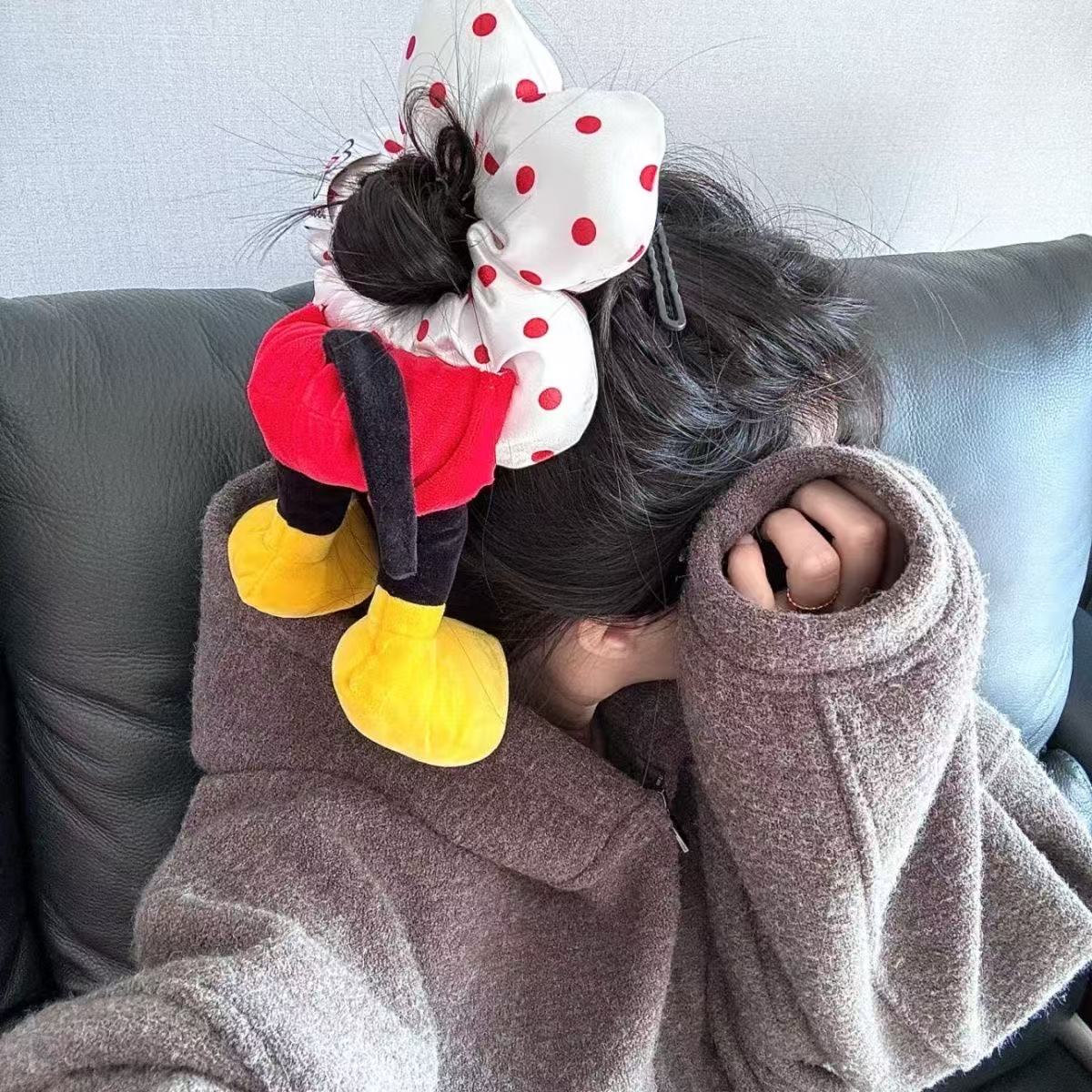 可爱米奇发圈发饰波点发圈高颜值时尚百搭ins风日常