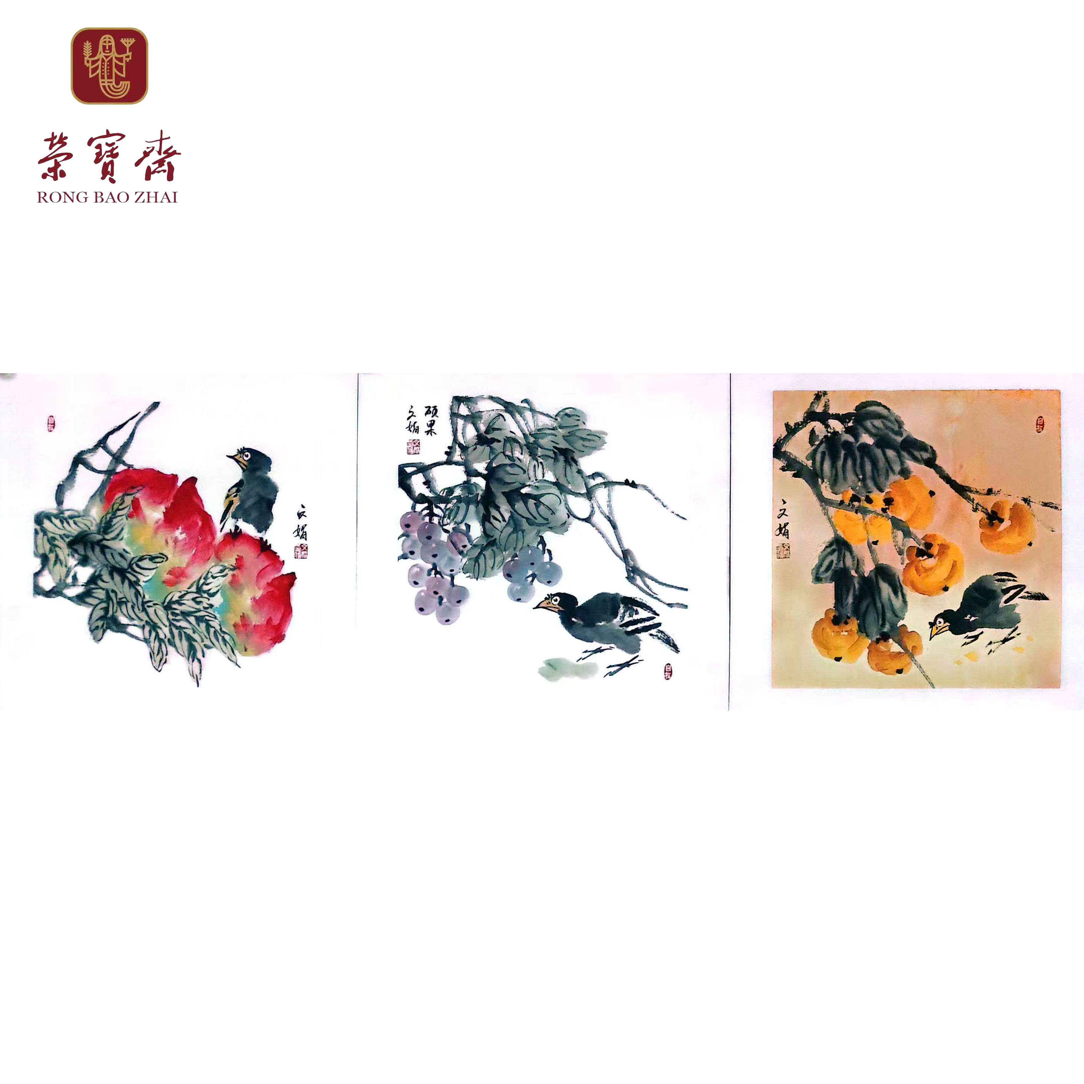 福袋 中美会员  一幅国画花鸟  随机画面