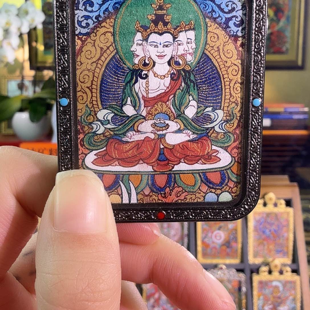 吊坠大日唐卡道杰