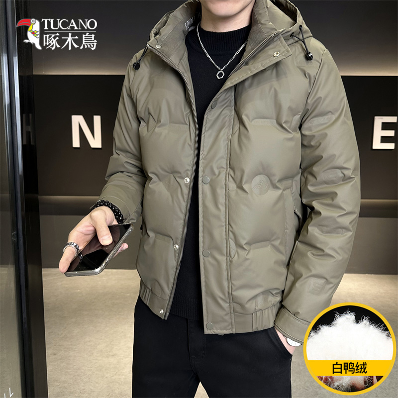 TUCANO/啄木鳥冬季时尚简约连帽羽绒服男士加厚保暖鸭绒外套1116