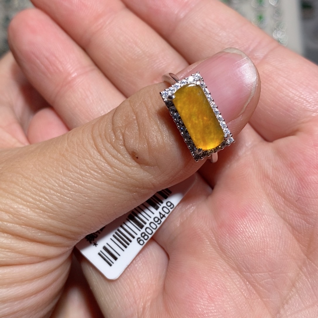 翡翠戒指银S925镶嵌n k k k k