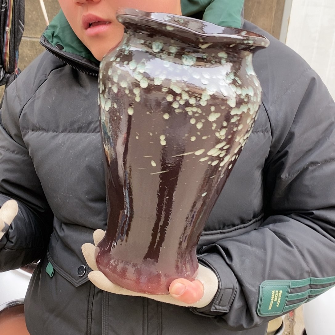 紫砂花盆瑕疵口17高30