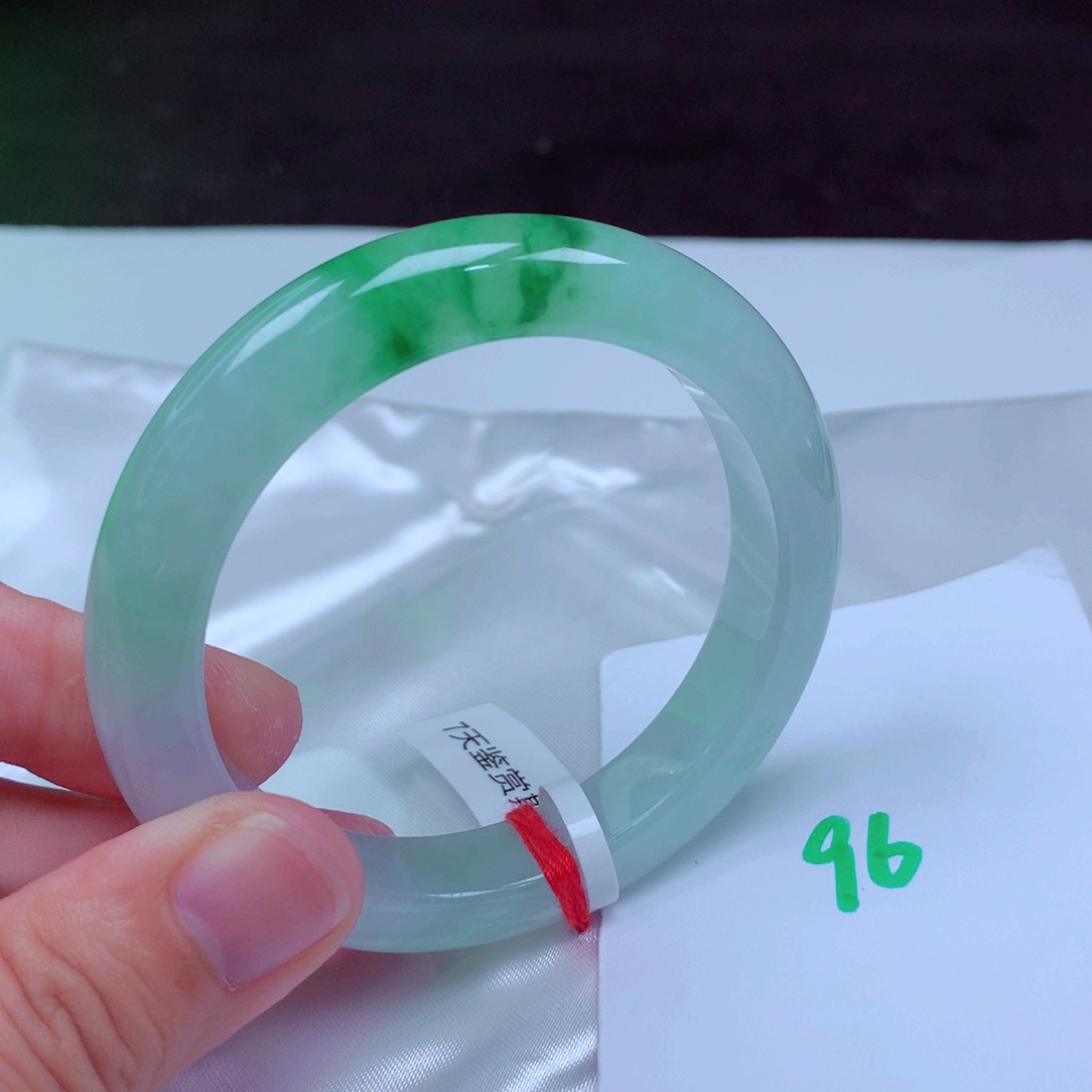 未镶嵌手镯翡翠缅甸天然A货翡翠手镯53.7