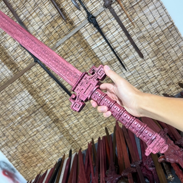 秦时明月嬴政天问剑木制紫心苏木道具玩具