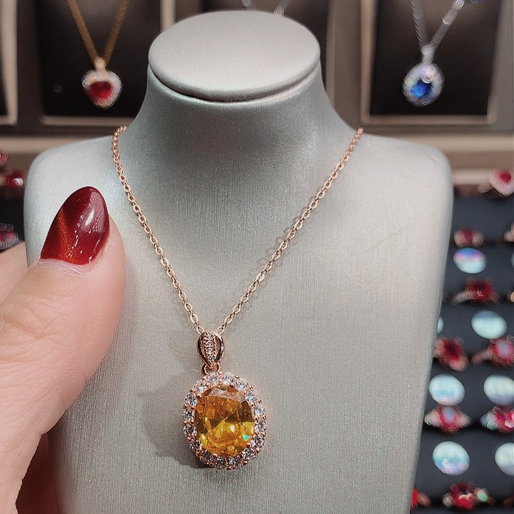 水晶吊坠(赠链)银S925镶嵌9.11