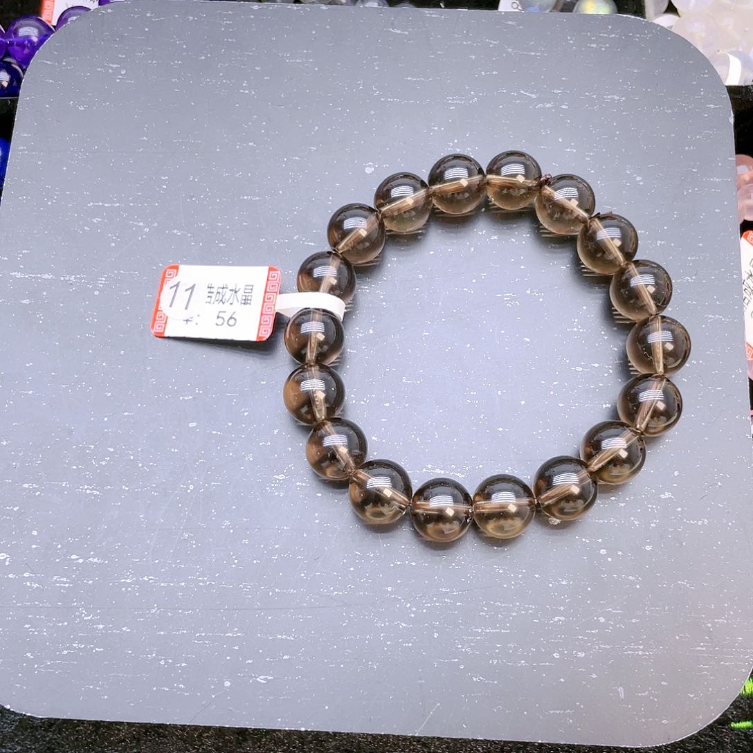 水晶手串未镶嵌茶晶香槟金