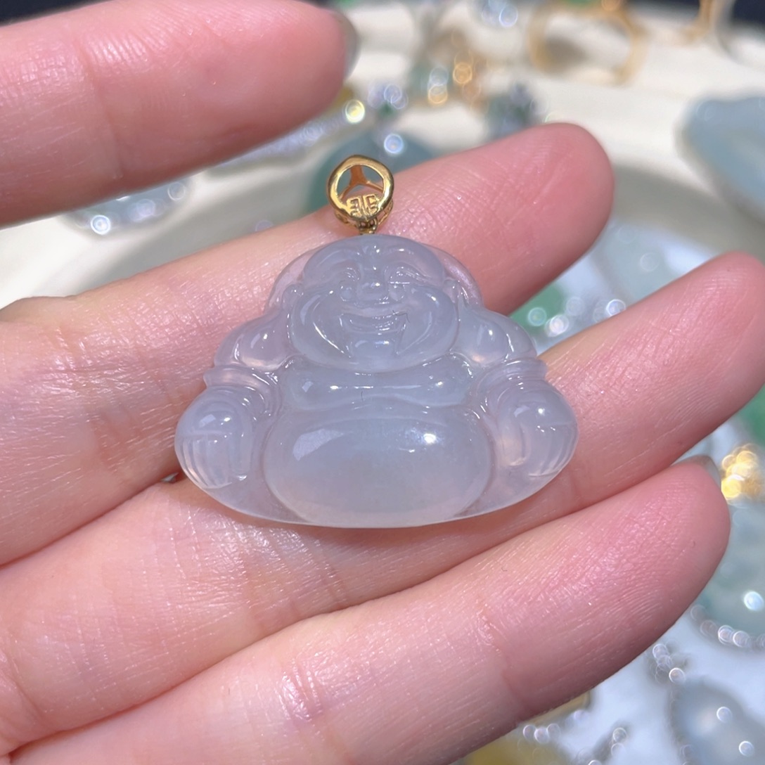 翡翠颈饰18K金镶嵌翡翠